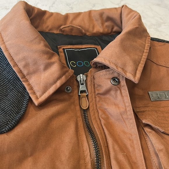 COOGI Brown Grey Black Tweed Flight Bomber Tactical Military Cargo Jacket 2XL - Picture 9 of 16